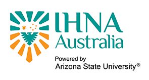 IHNA Australia logo with sunburst design