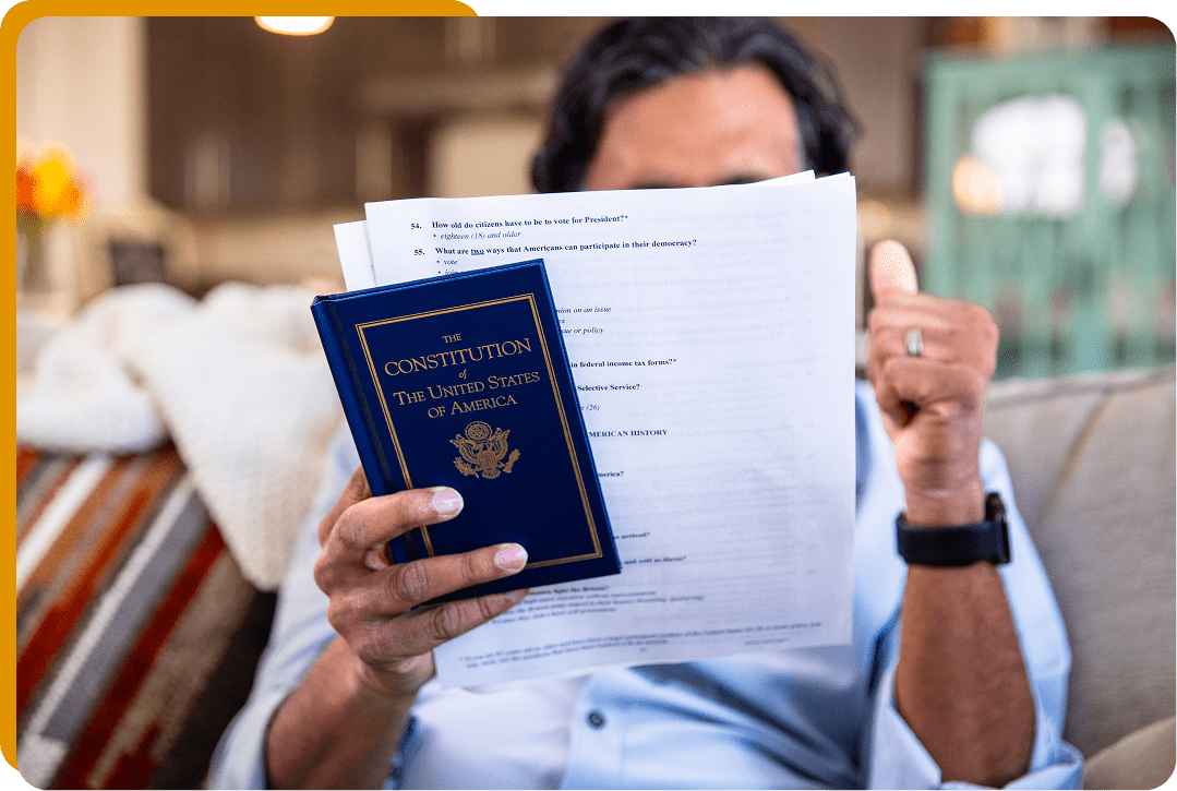 Individual holding Constitution and documents